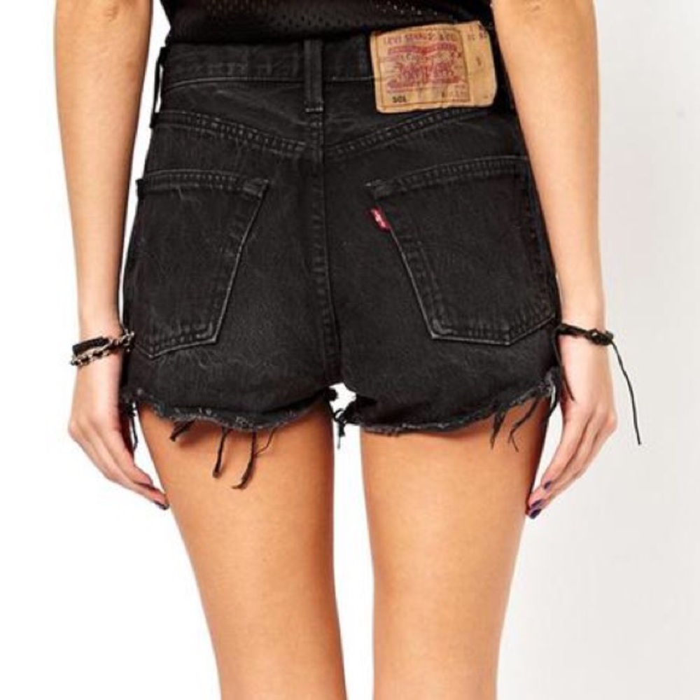 Vintage Black LEVI Shorts Denim Cutoff